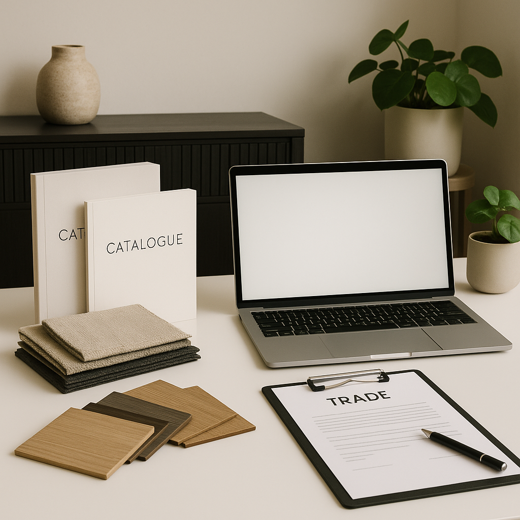 Lina Home trade portal on laptop